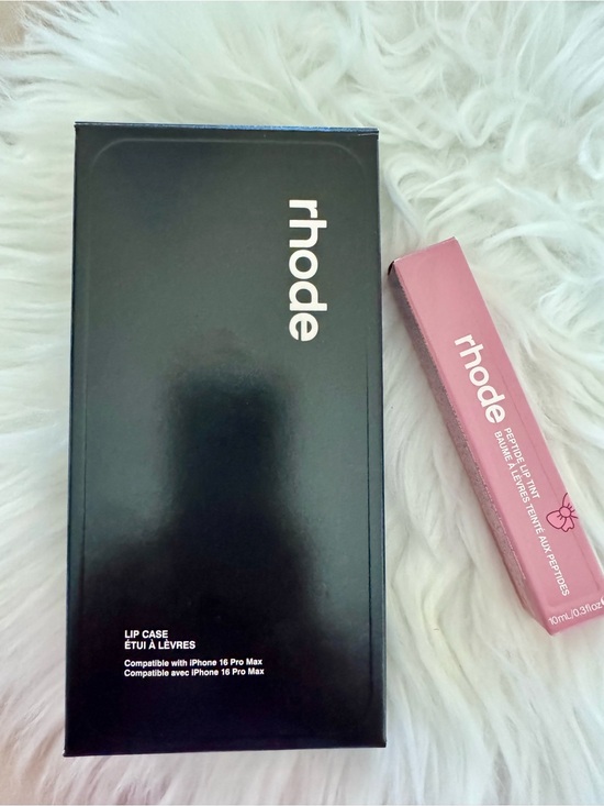 RHODE Other - Rhode Black Phone Case + Pink Rhode Lip Tint ribbon color- BNIB!!!